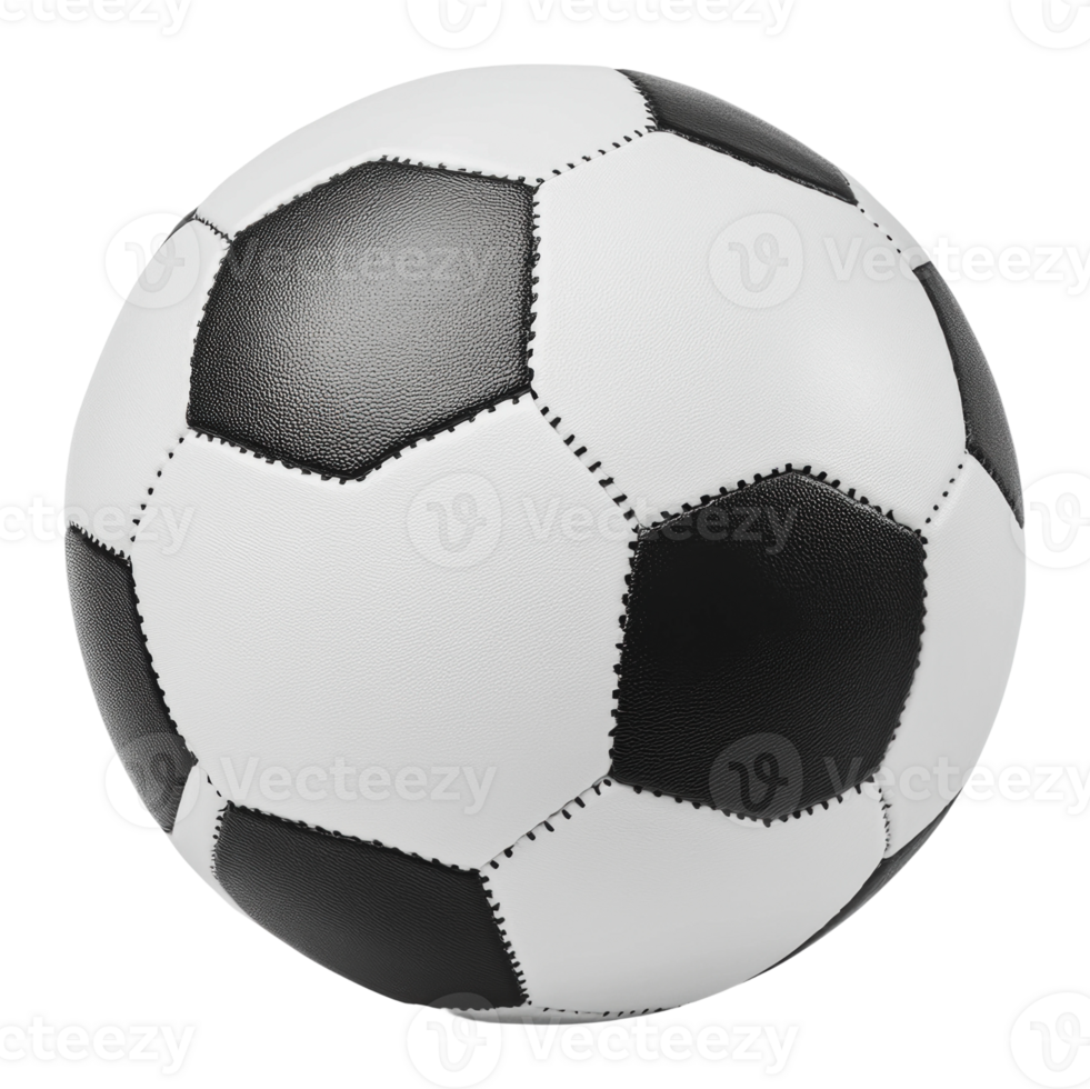 Black and white soccer ball on white png
