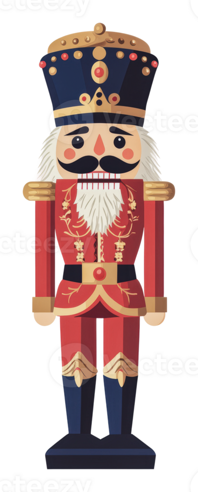 Festive colorful wooden nutcracker figurine png