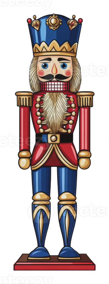 Festive colorful nutcracker decor png