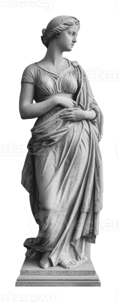 Elegant statue of a woman in graceful pose png