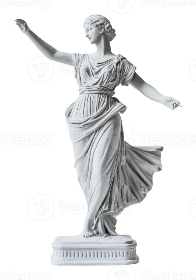 Dancing marble statue in motion png