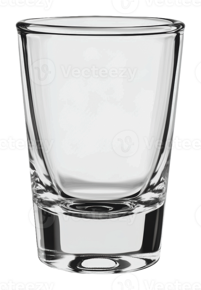 Clear glass shot glass for cocktails and drinks png