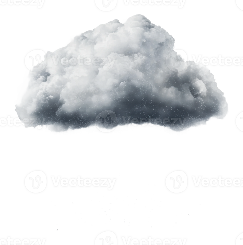 Fluffy dark cloud on clear sky png