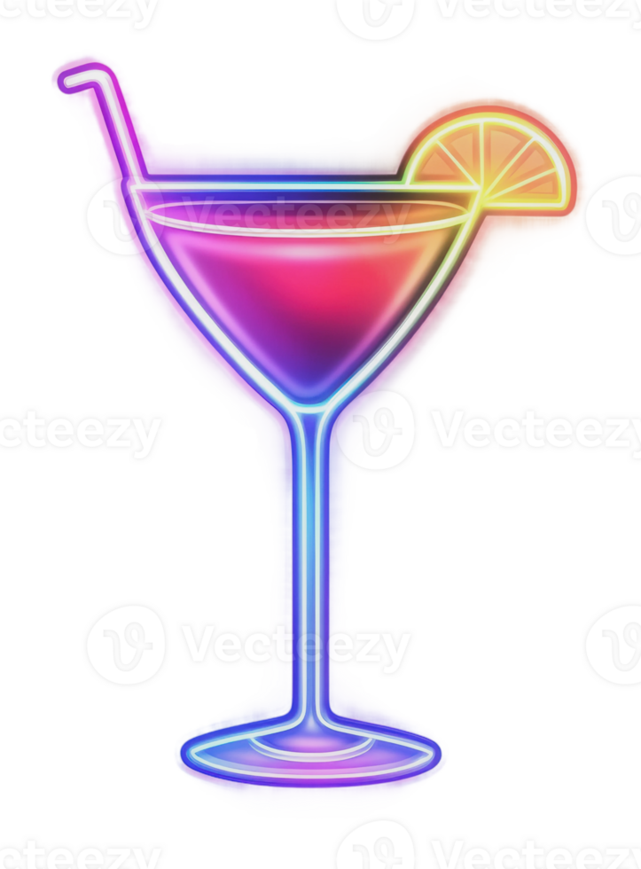 Bright neon cocktail with a slice of lime png
