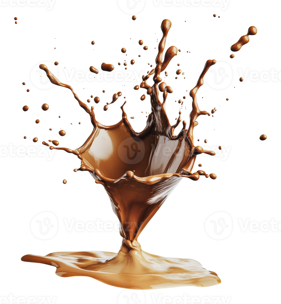 Chocolate splash captured on white background png