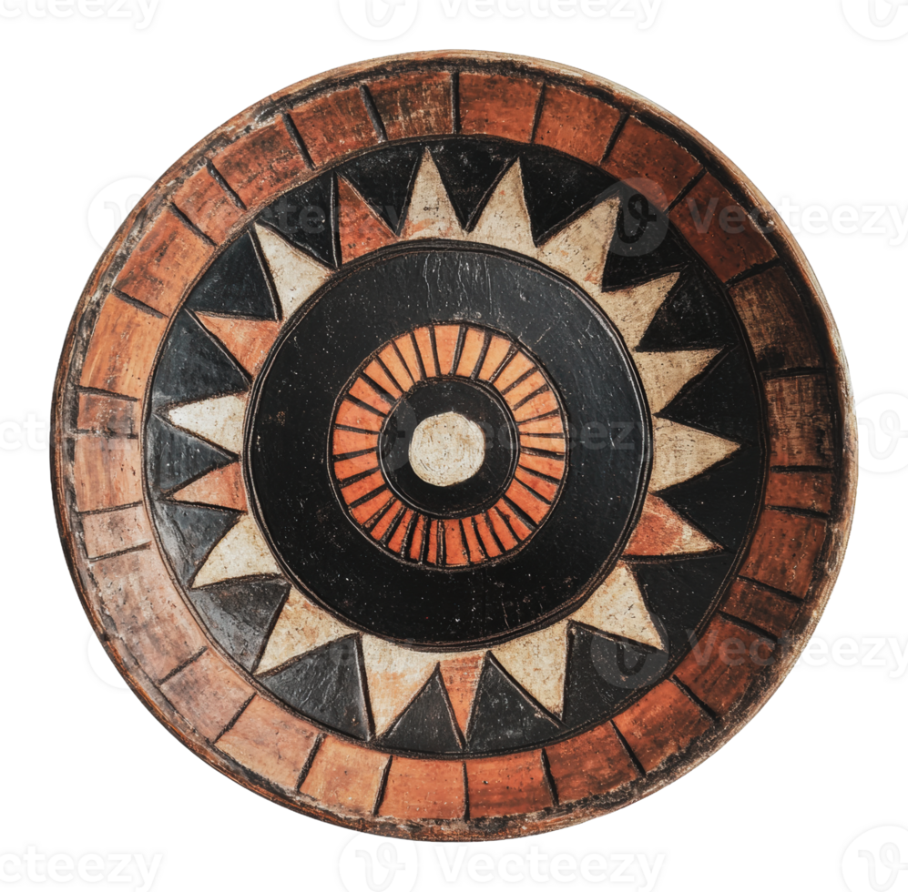 Traditional pottery bowl with intricate designs png