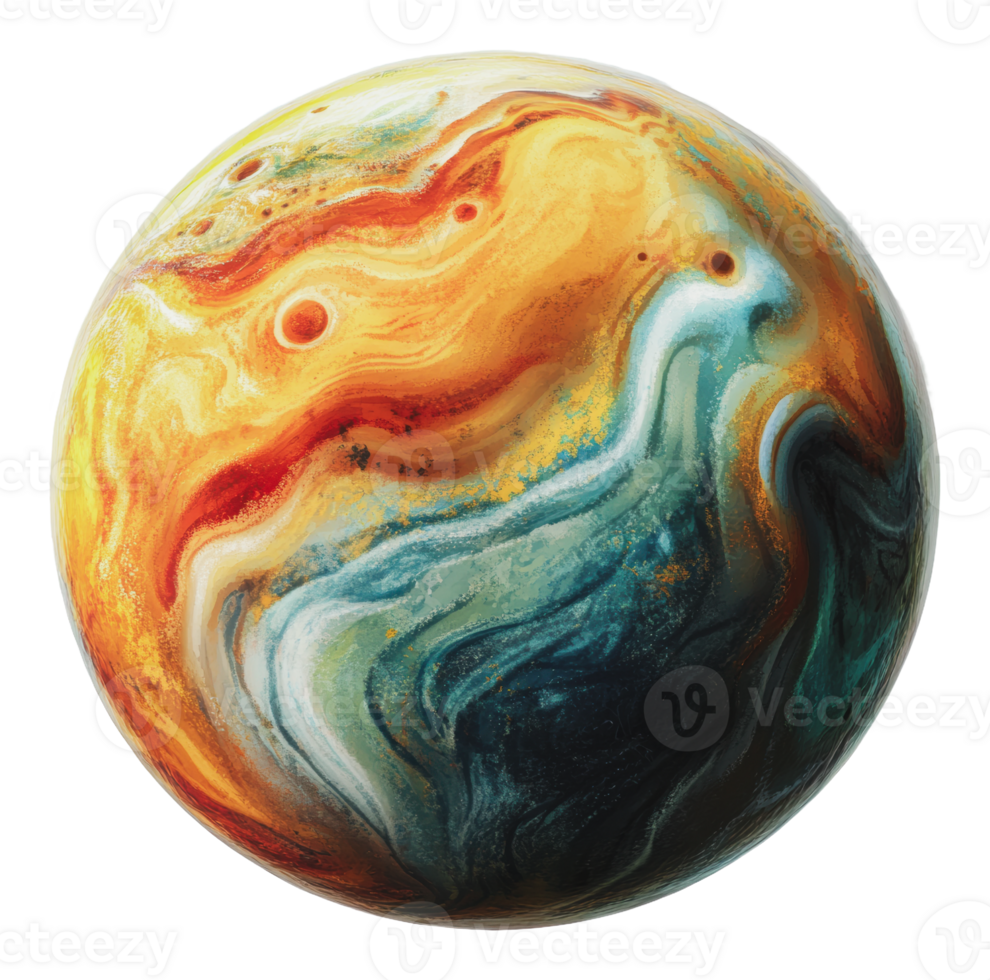 Colorful swirl of a vibrant planet png