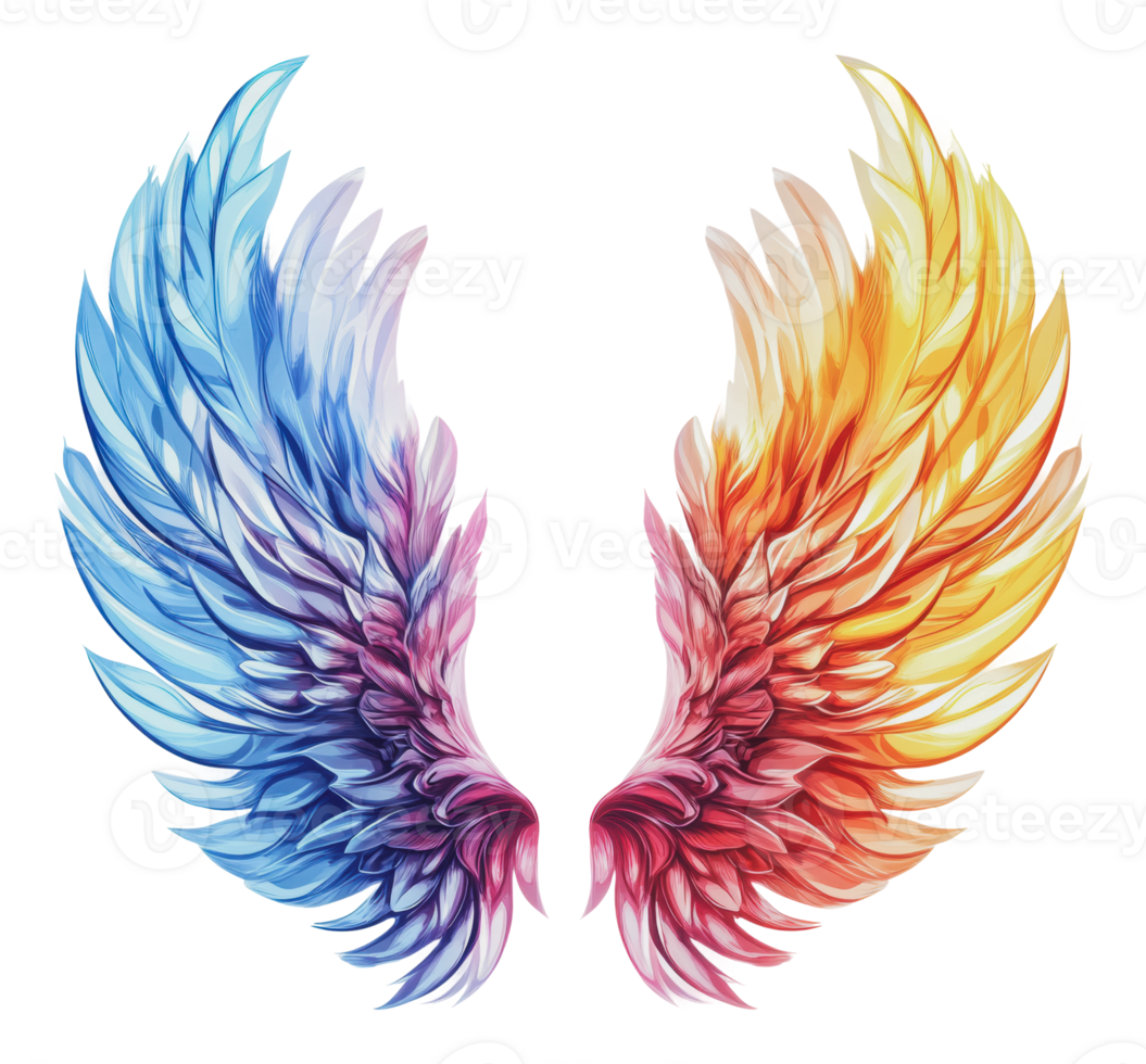 Vibrant wings of freedom and hope png