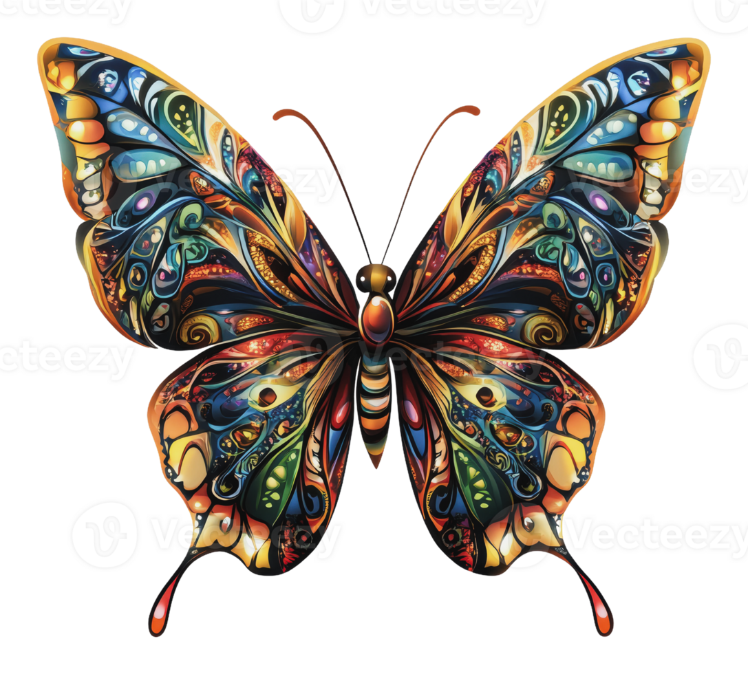 Patterned colorful butterfly png