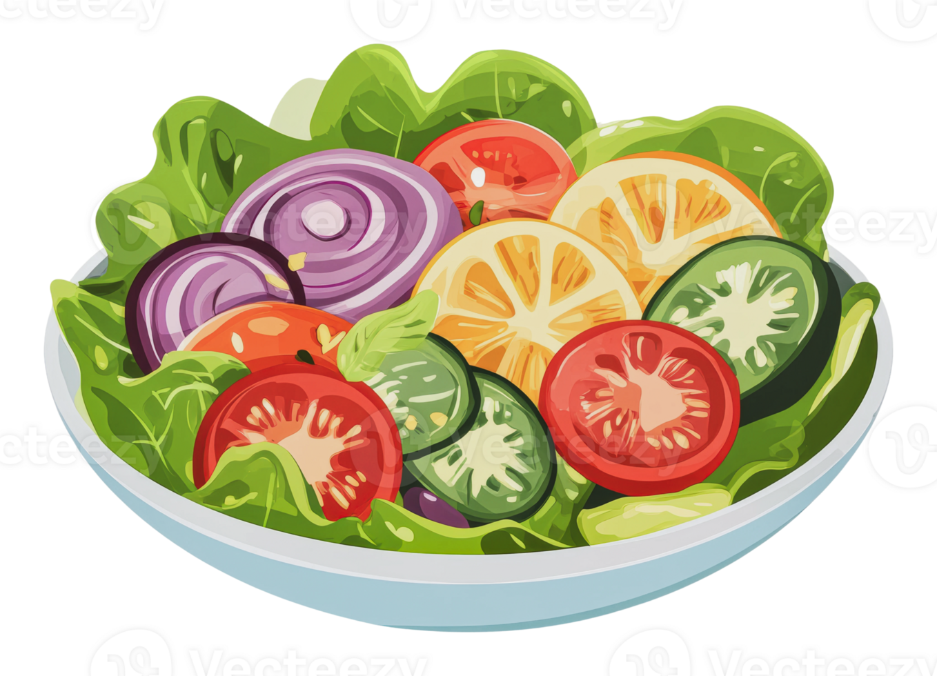 Colorful fresh vegetable salad display png