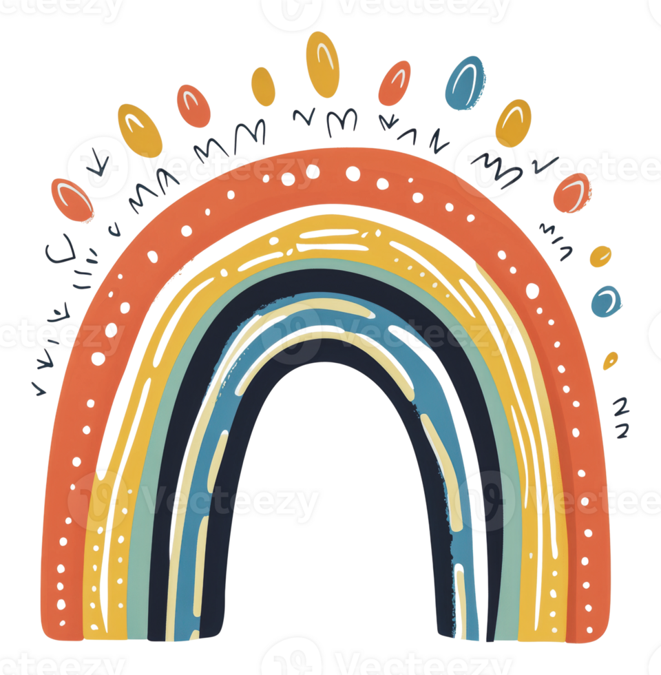 Artistic rainbow illustration png