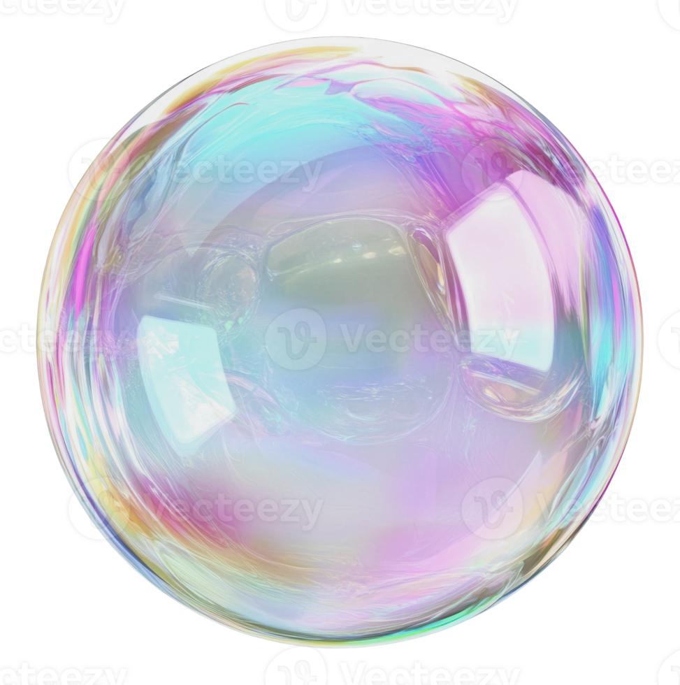 A colorful soap bubble drifting in soft light png