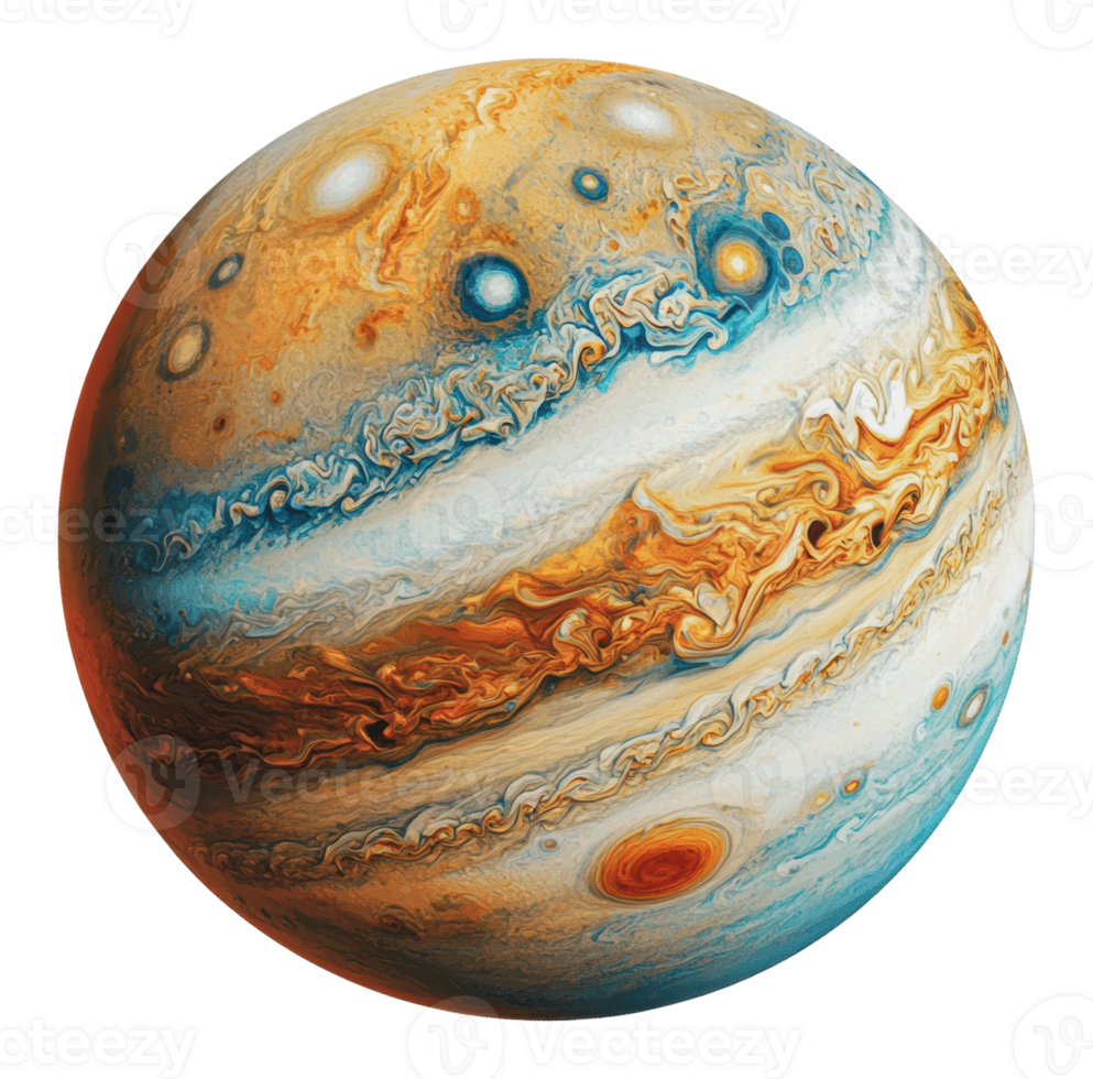 Jupiter's colorful atmosphere explored png