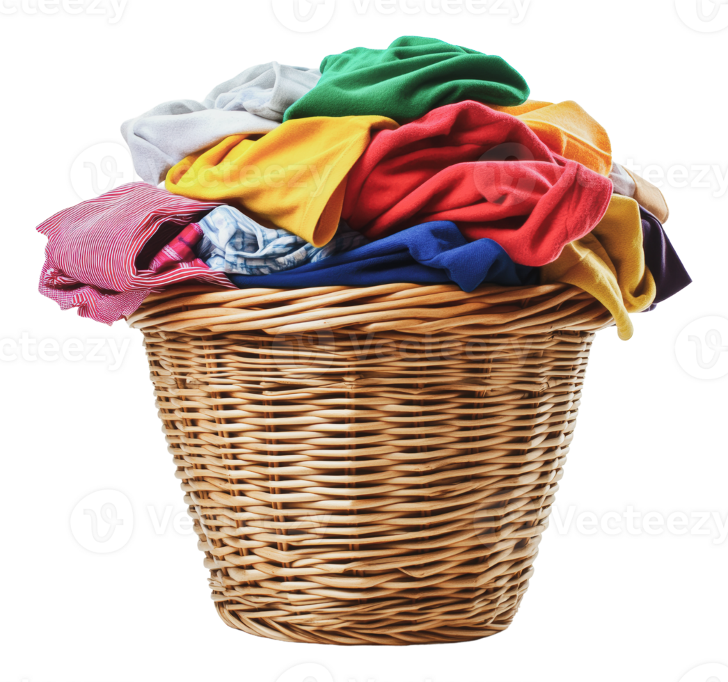 Full colorful laundry basket png