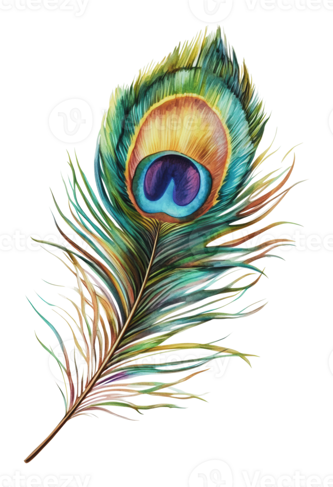 Colorful peacock feather with intricate patterns png