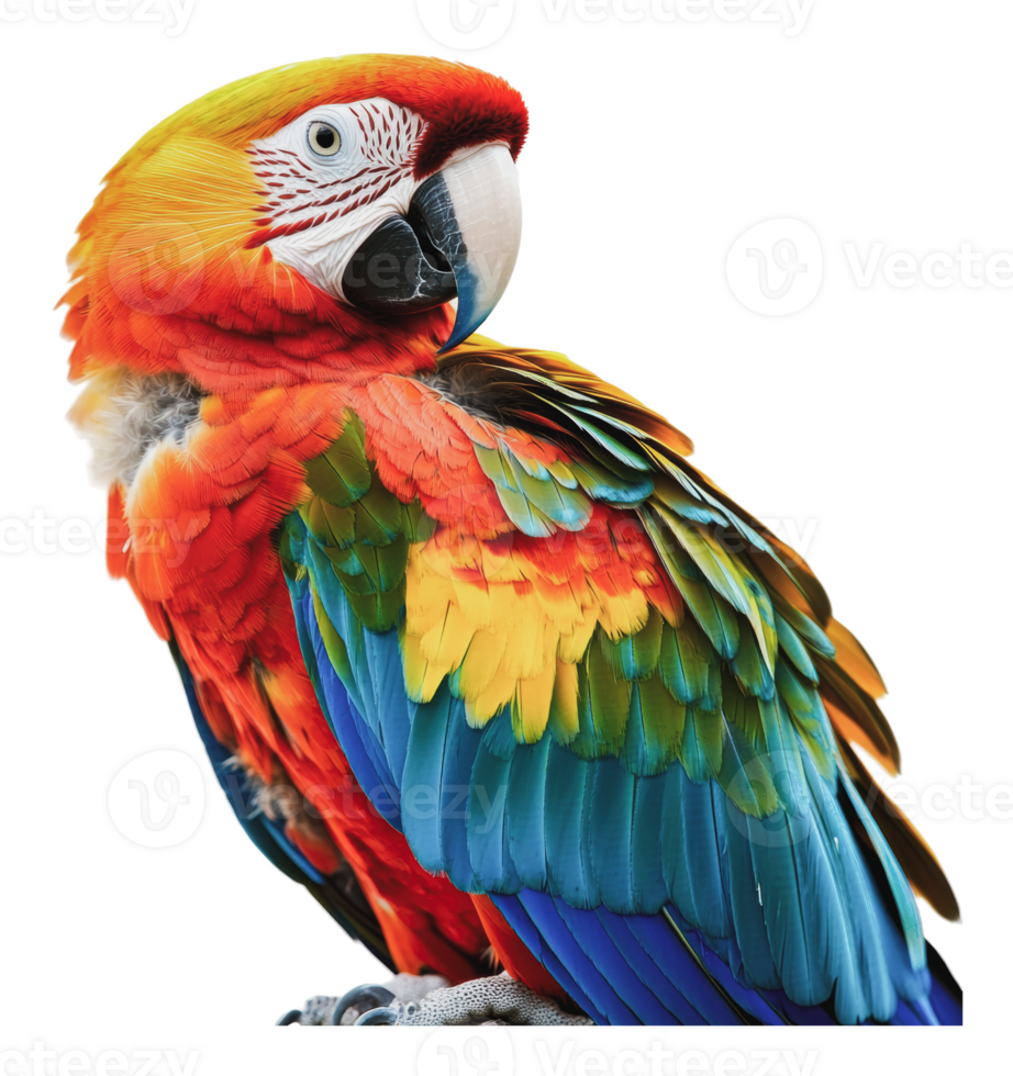 Vibrant parrot perched, showing colors png