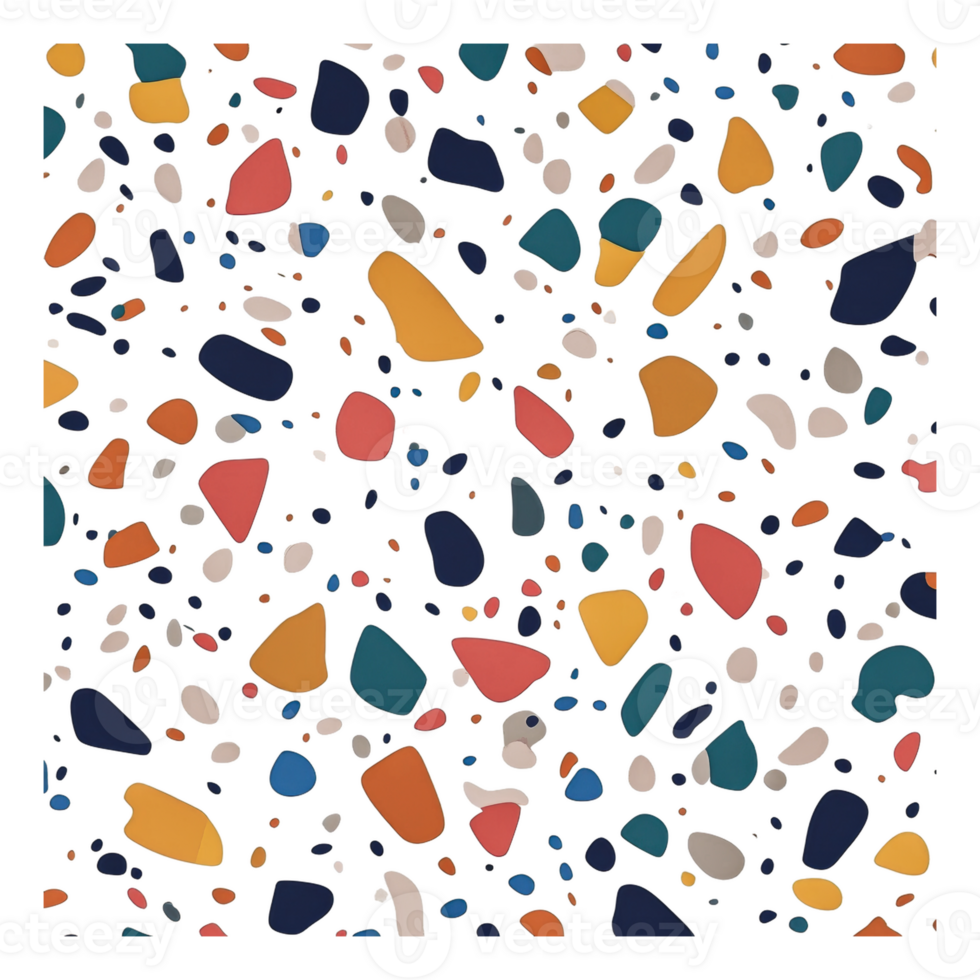 Vibrant abstract terrazzo decor design png