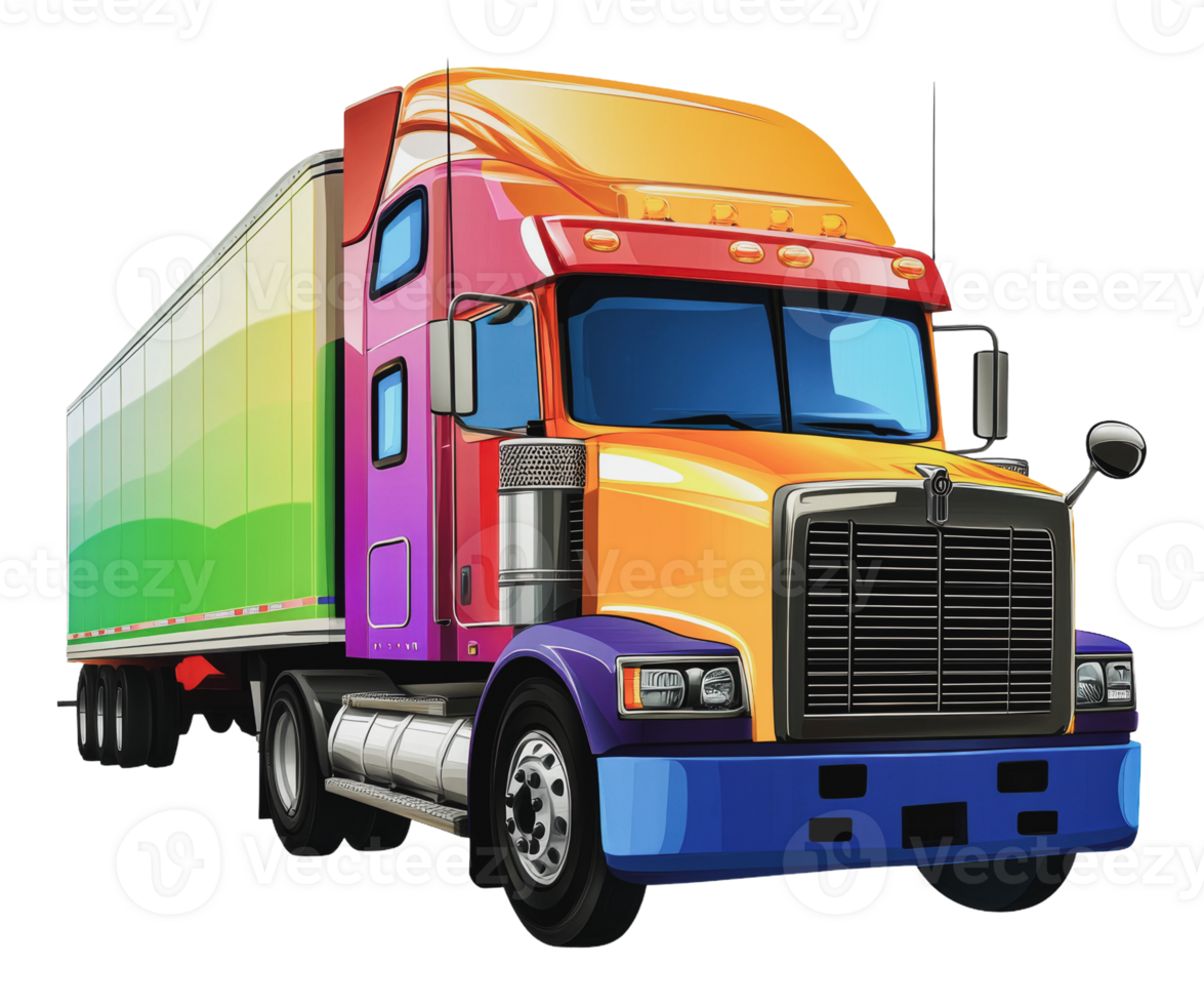 Gradient truck on the highway png
