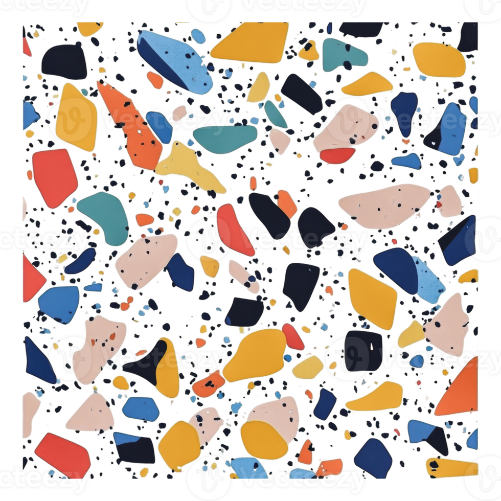 Colorful terrazzo abstract design png