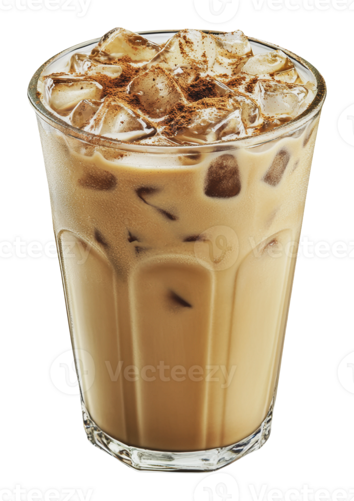 Refreshing iced coffee served in a tall glass png