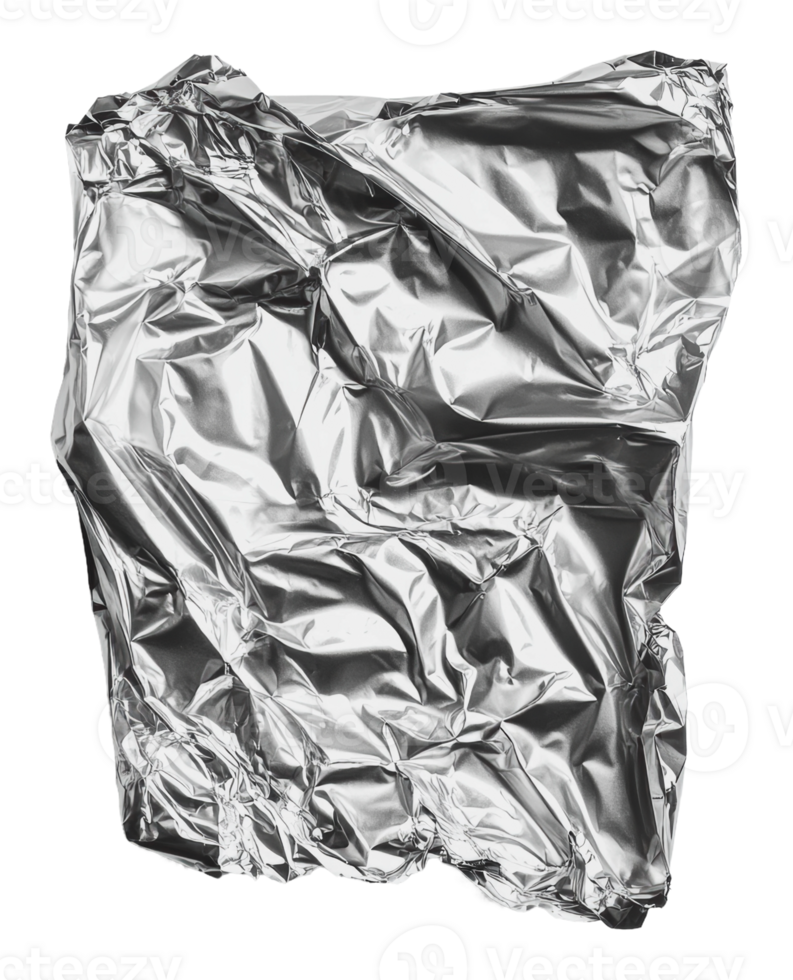 Crumpled silver foil on a plain background png