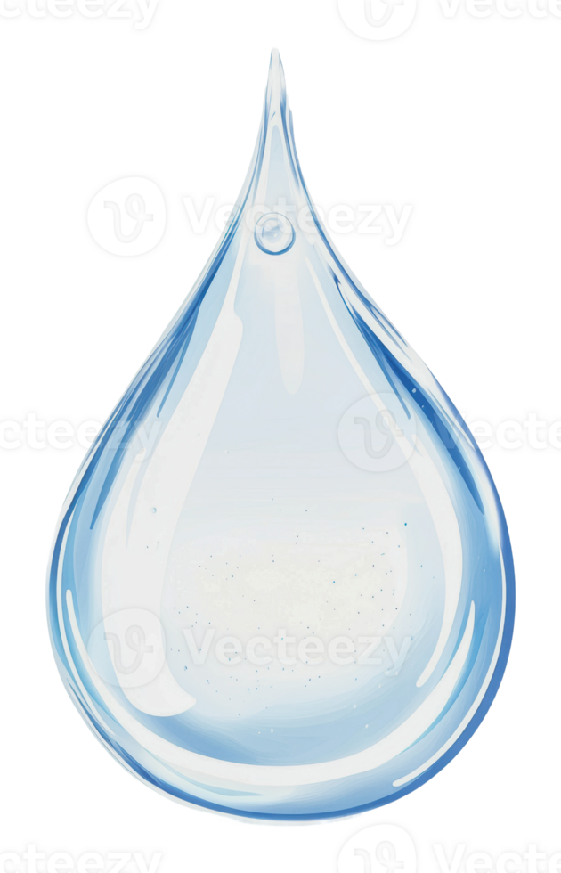 Clear water droplet captured in bright light png