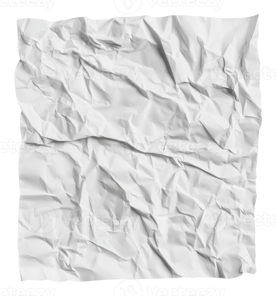 Crumpled white paper background for creative use png