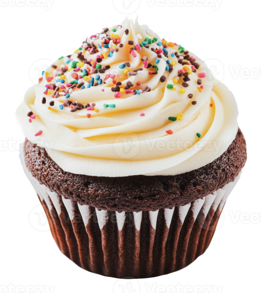 Choco cupcake with cream frosting png
