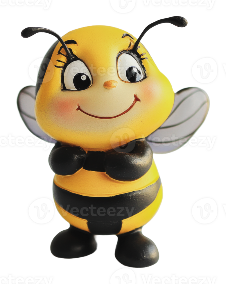 Bright, cheerful cartoon bee toy png