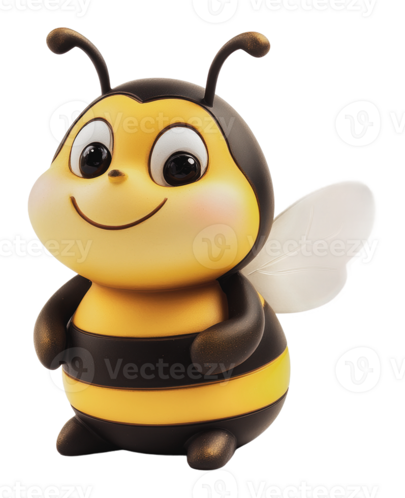 Smiling cartoon bee toy for kids png
