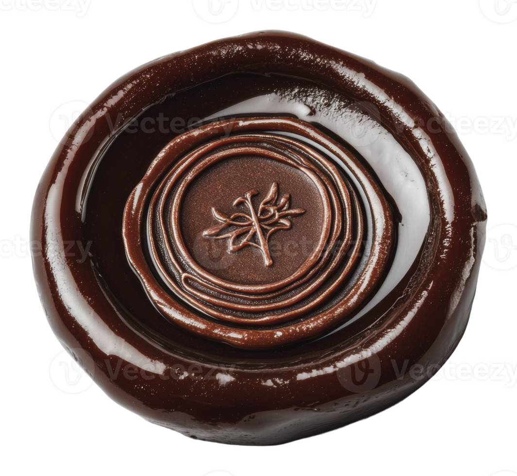 Tree design chocolate seal on white png