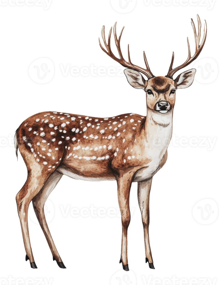 Majestic deer standing in a serene forest setting png