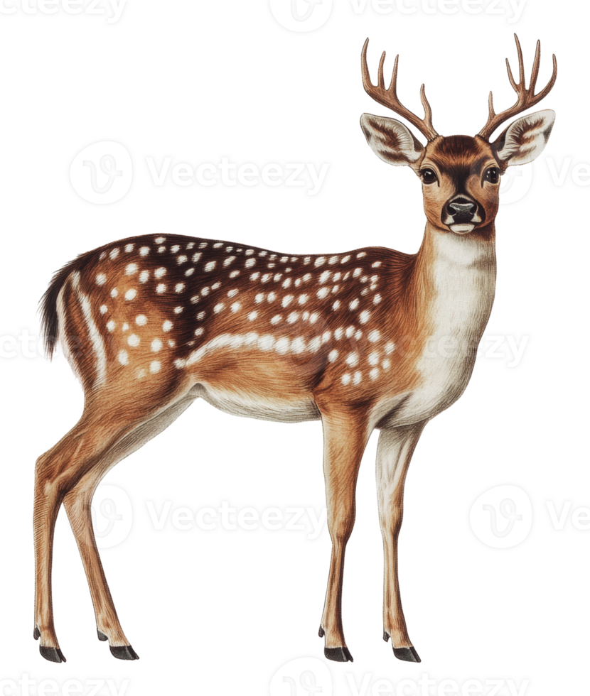 A spotted deer standing gracefully in nature png