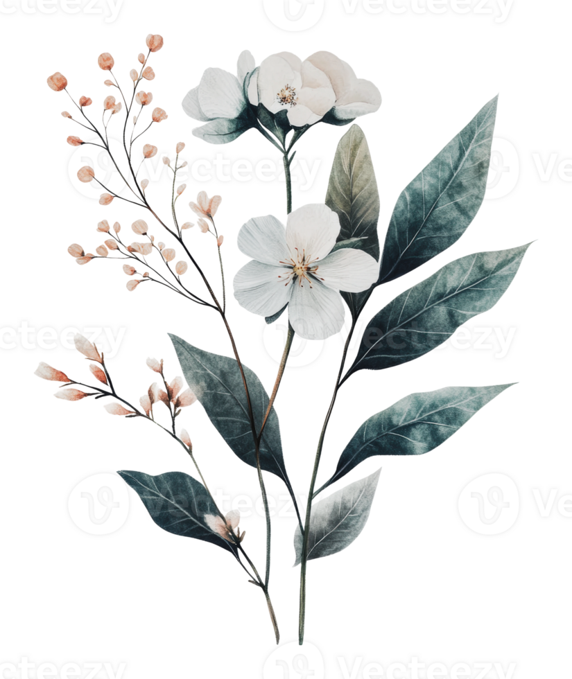 White flowers on a soft background png