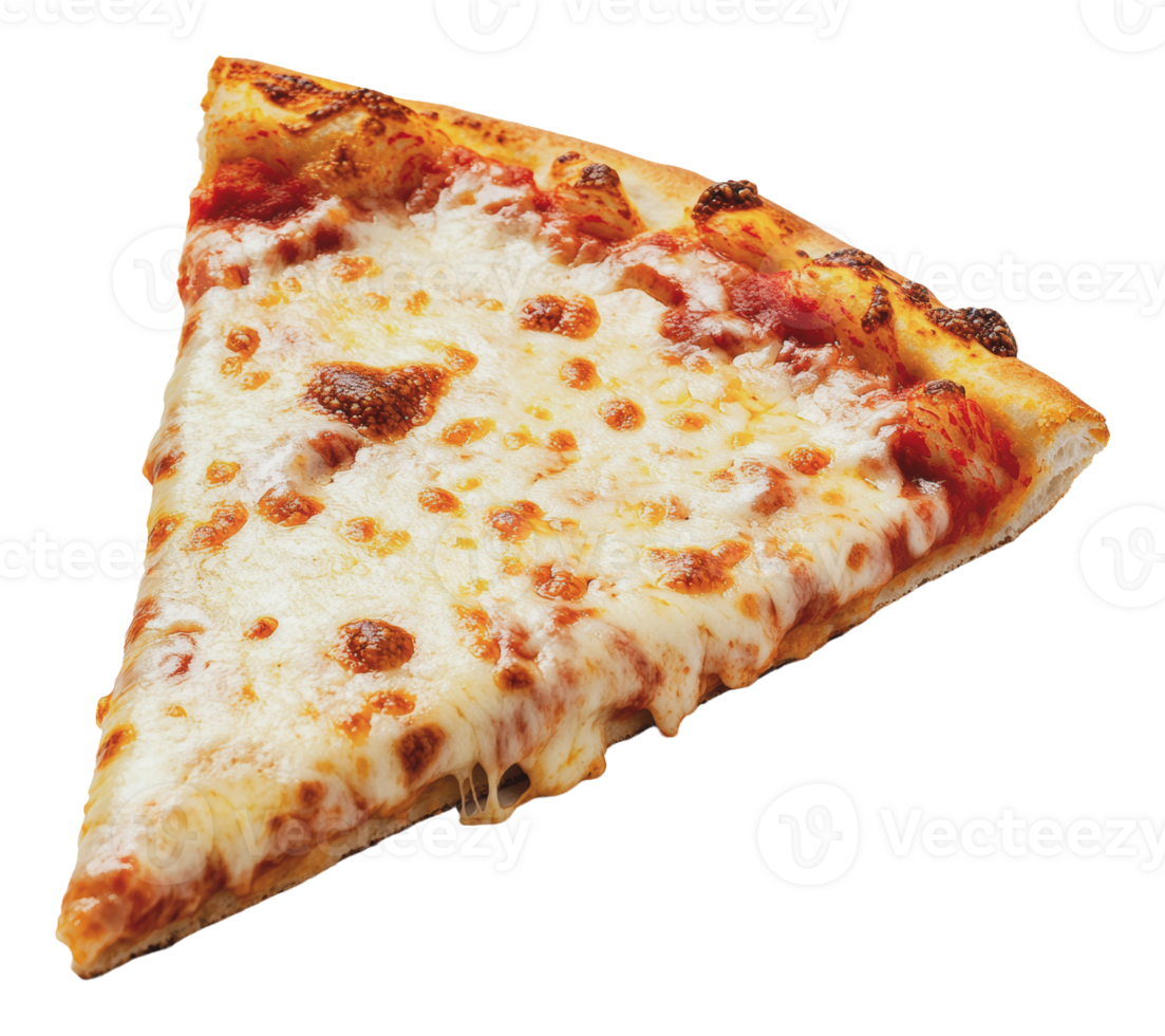 Cheese pizza slice on white background png