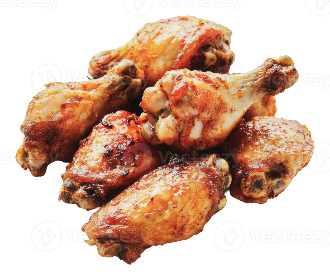 Delicious grilled chicken wings served for a feast png