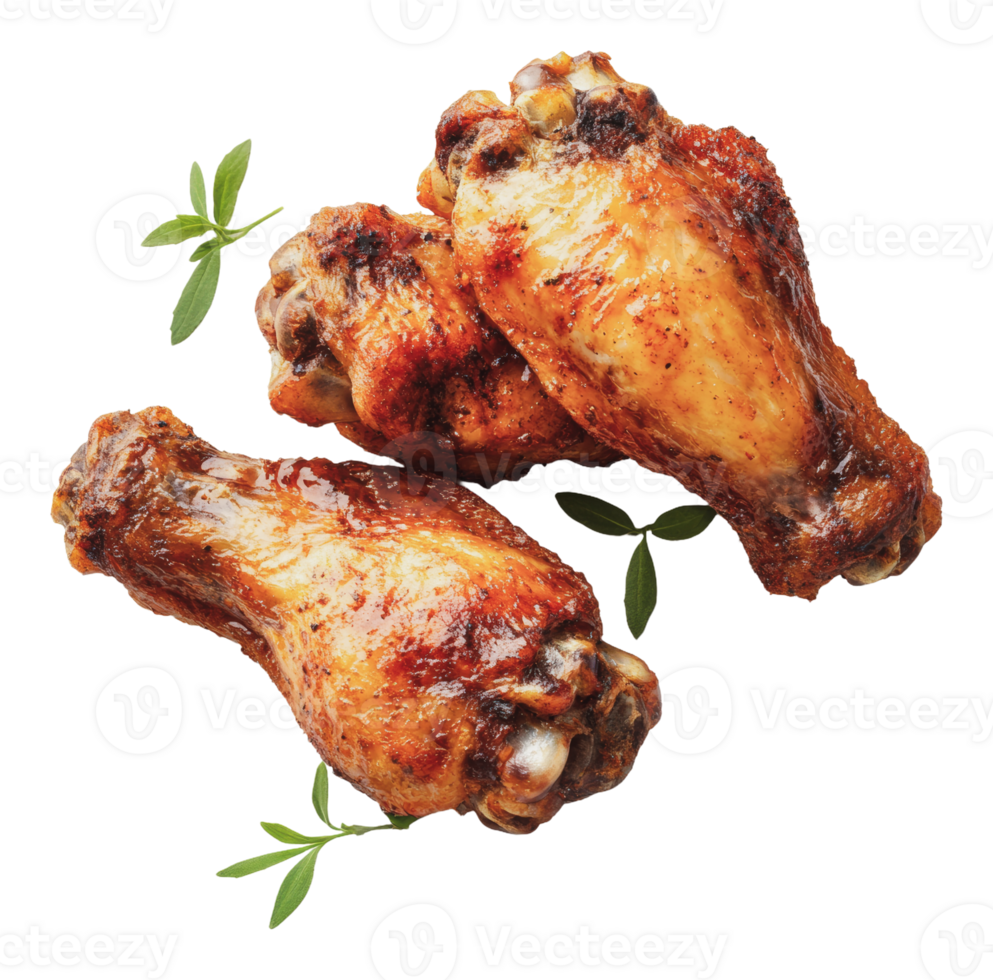Herb grilled chicken drumsticks served png