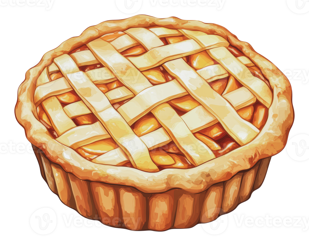 Homemade lattice apple pie png