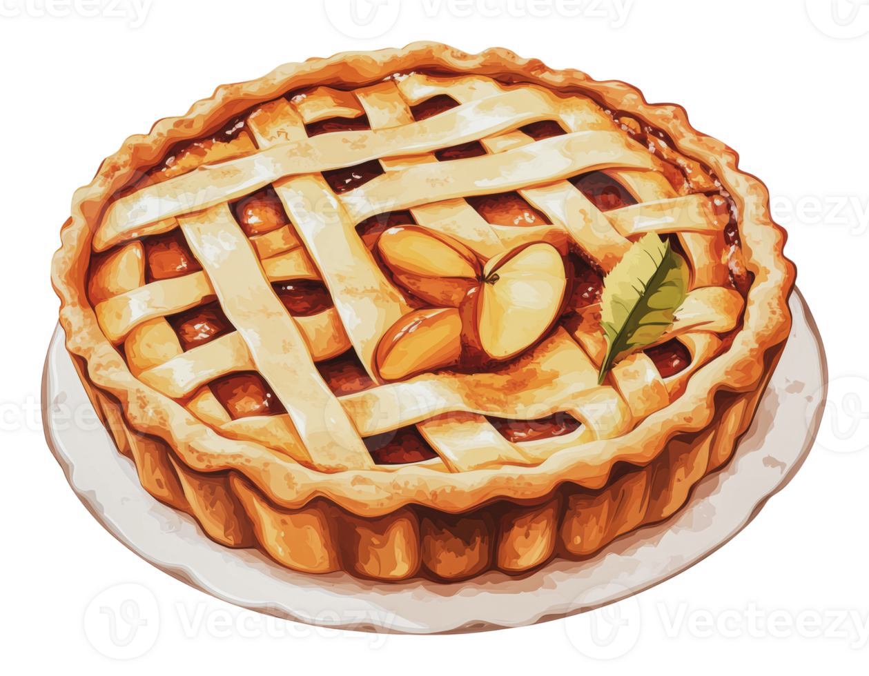 Homemade apple pie on the table png
