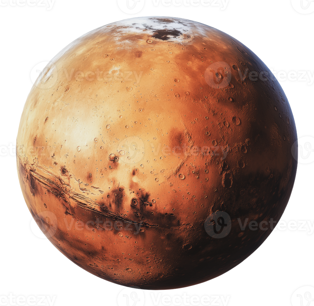 Mars as viewed from space during a clear day png