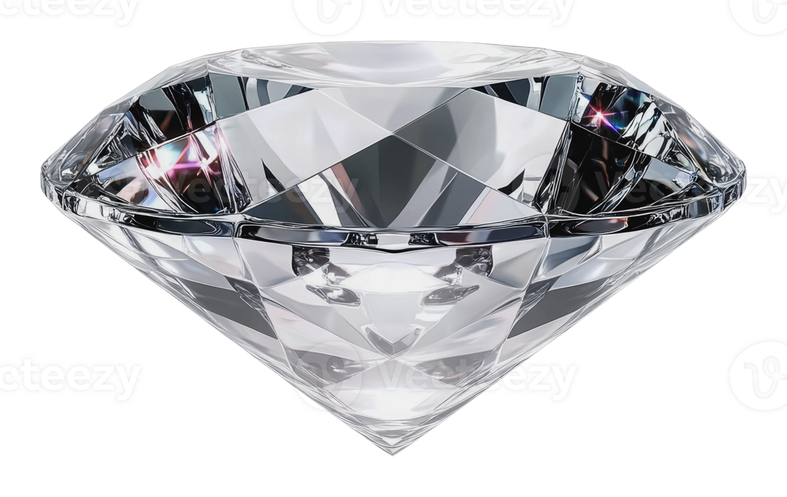 A clear sparkling diamond on a white background png