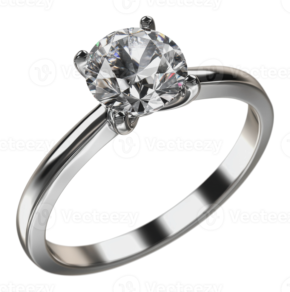 Classic diamond engagement ring png