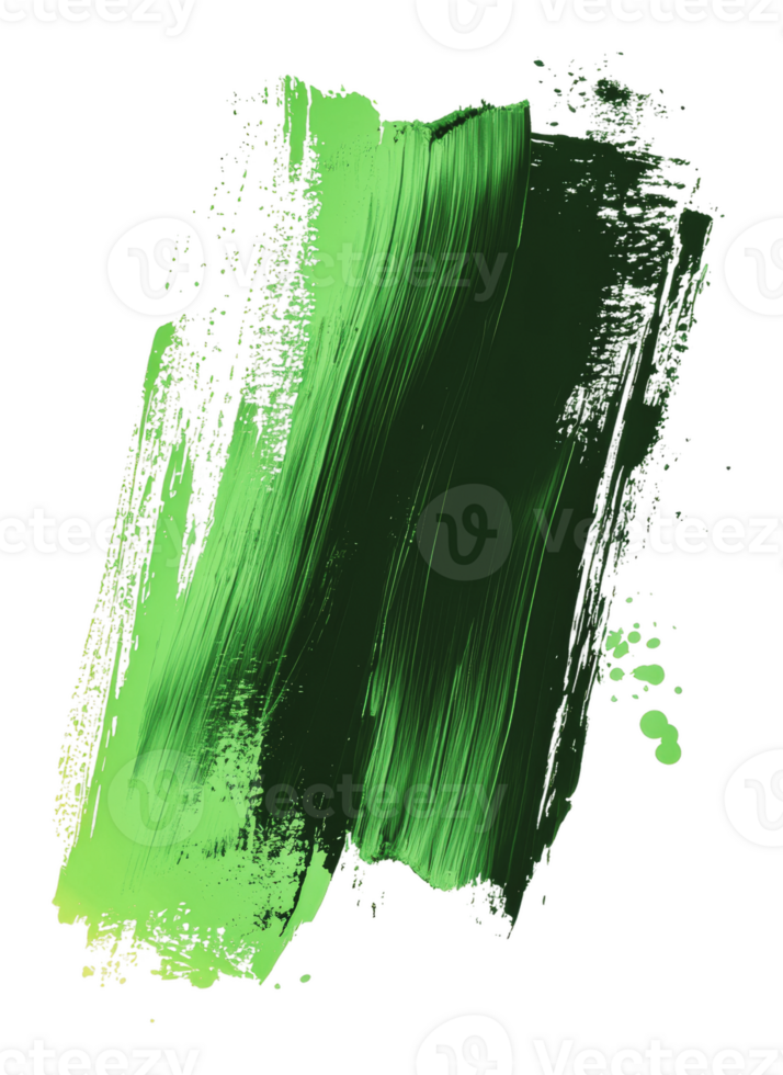 Bold green strokes on white canvas png