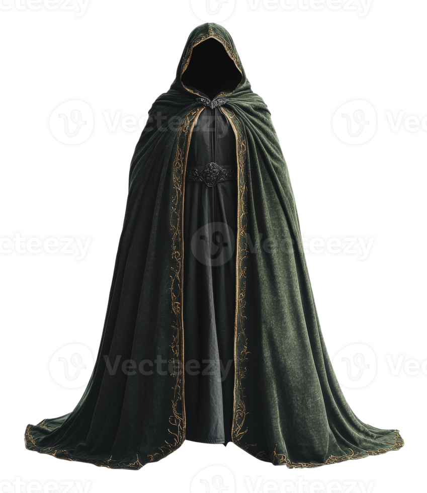 Green leaf pattern cloak（ロングマント） Penkiiy Cloak with Hood Men Clearance Men Solid Hooded Side