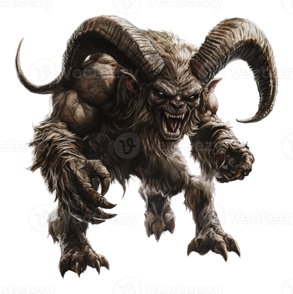 Horned beast in twilight fantasy png