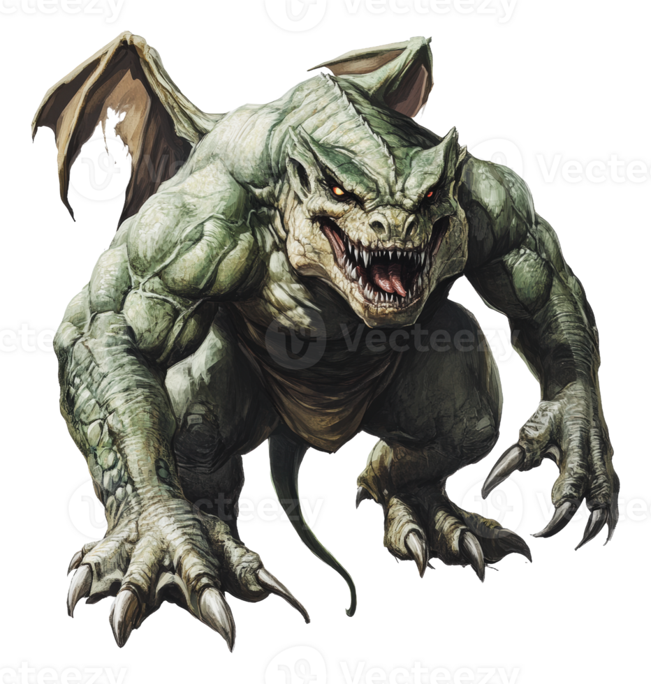 Menacing beast in dark fantasy realm png