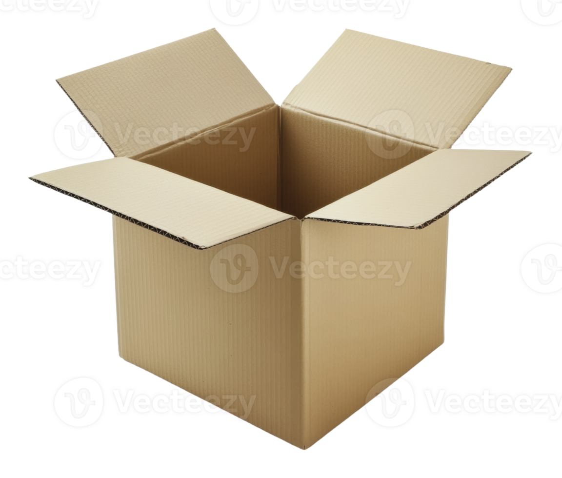 Open cardboard box ready for packing at home png