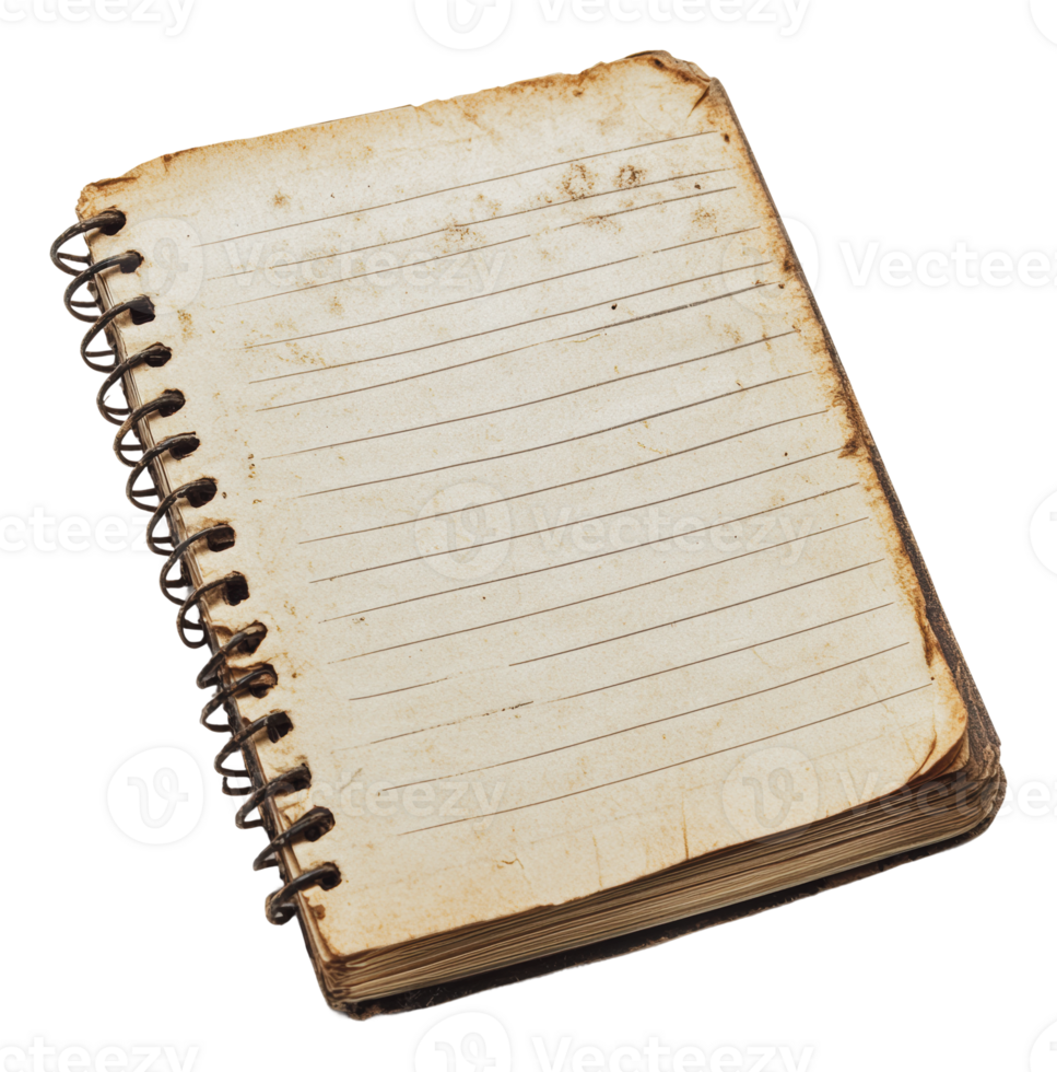 Blank spiral notebook on a table png