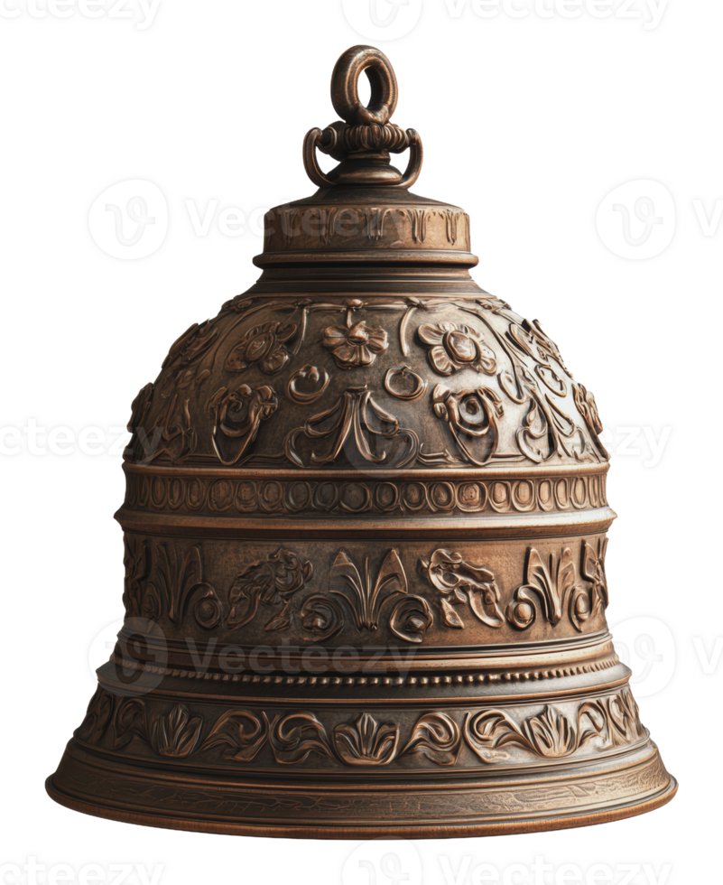 Floral antique bell with ornate details png