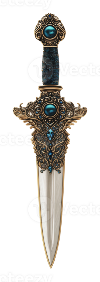 Ornate dagger with intricate handle png